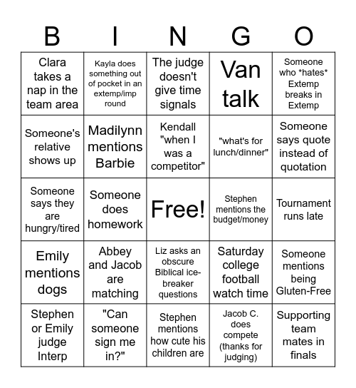 DERRY BERRY DAY 2 Bingo Card