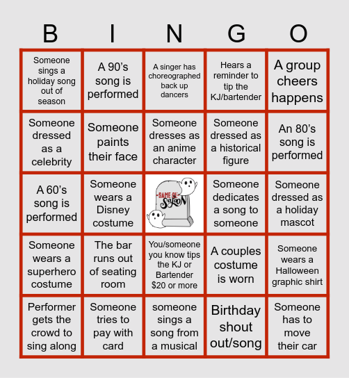 BREWS, BOOS & BINGO Card