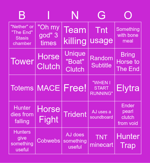 BAABLU 10 HUNTERS Bingo Card