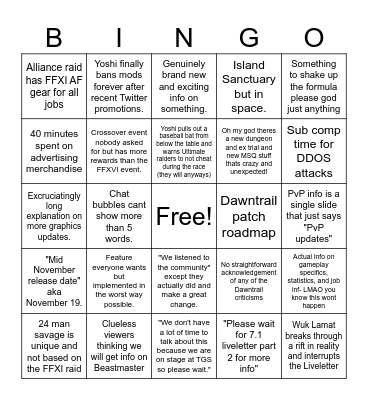 7.1 Liveletter Bingo Card