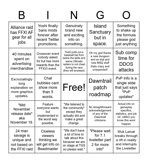 7.1 Liveletter Bingo Card
