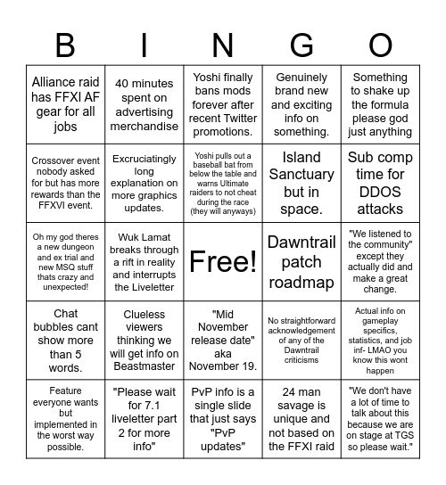 7.1 Liveletter Bingo Card