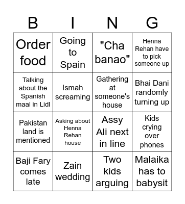 Bolton Bingo Card