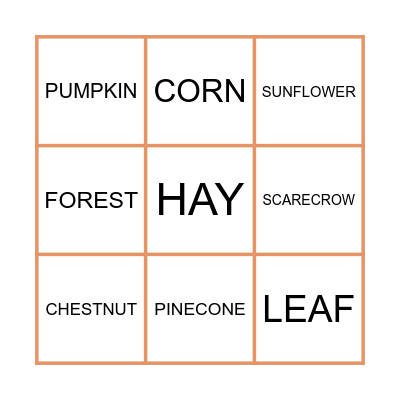 Autumn Bingo Card