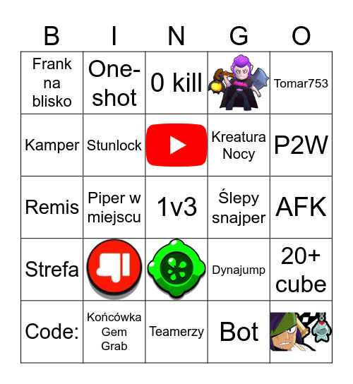 Brawl Bingo Card