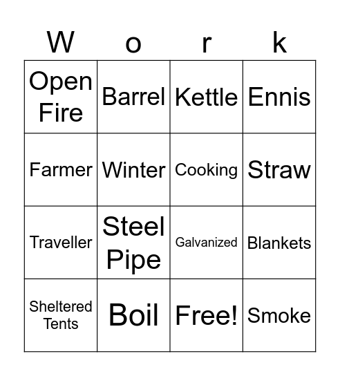 Traveller Life in Ennis Bingo Card