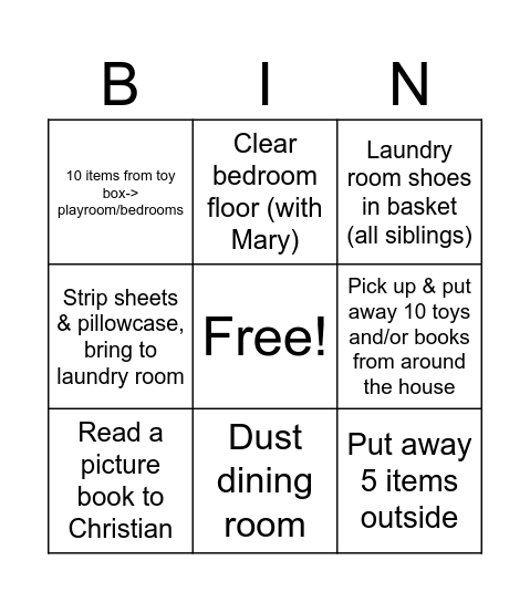 Marta Bingo Card