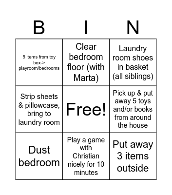 Mary Bingo Card
