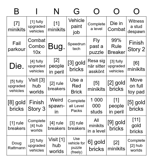 Dimensions Bingo Card