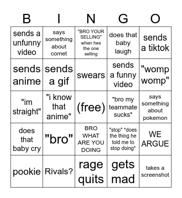 hayden Bingo Card