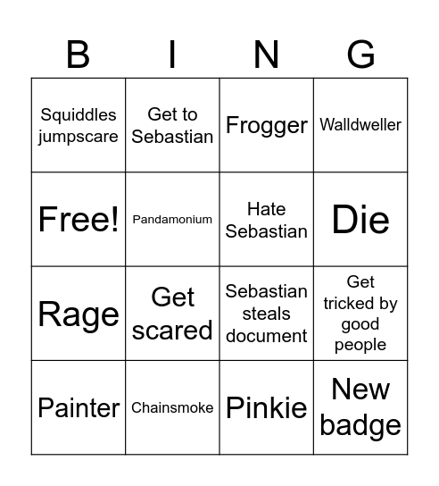 Pressure Bingo Card