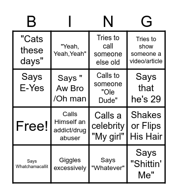 Derrick Bingo Card