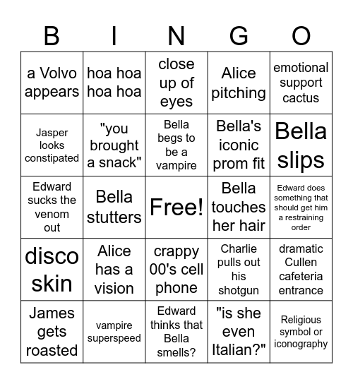 TWILIGHT Bingo Card