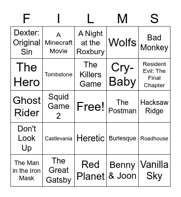 Movies_09282024 Bingo Card