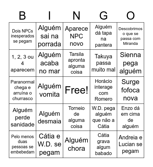 Churrasco da Ordem Bingo Card