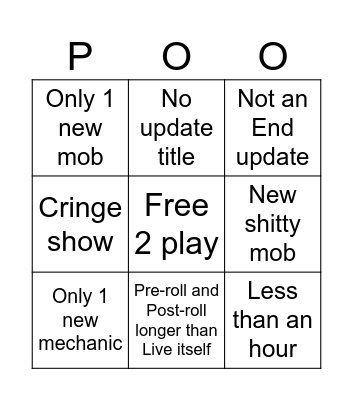 Minecraft Live 2024 Bingo Card