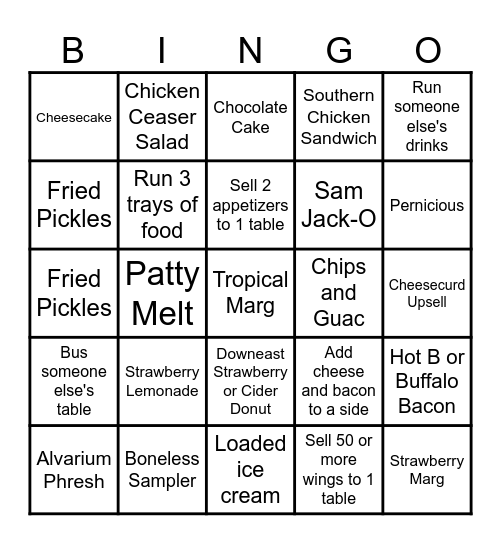 Server Bingo Card