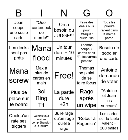 Le Magic Bingo Card