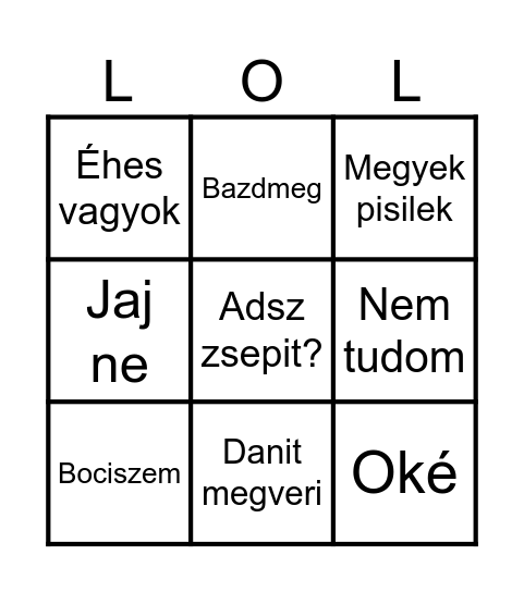 Nóri Bingo Card