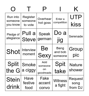 Oktoberfest Bingo Card