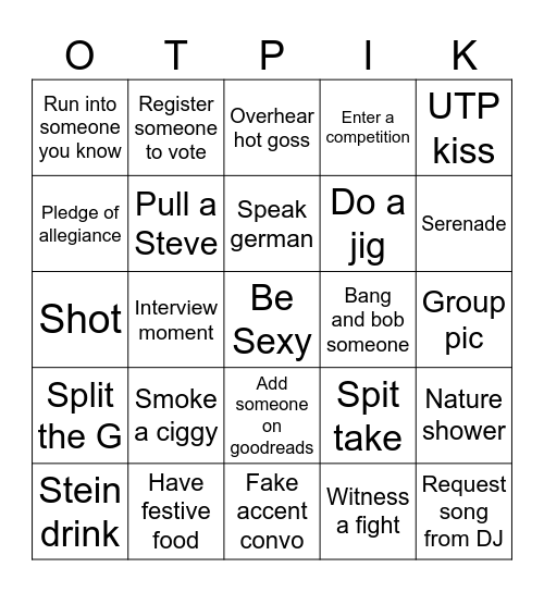 Oktoberfest Bingo Card