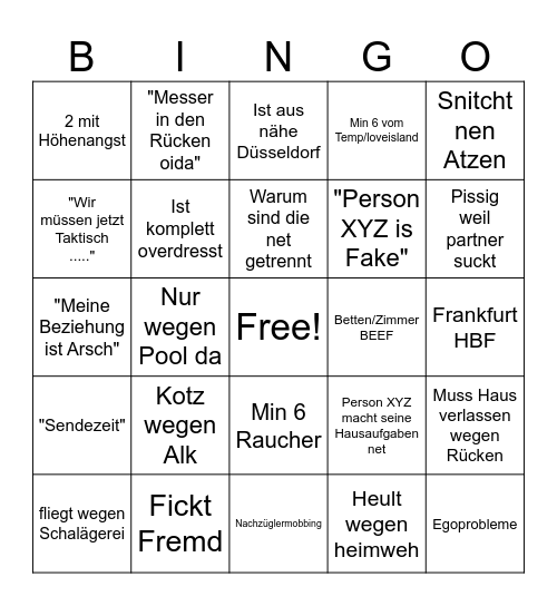 Sommerhaus Bingo Card