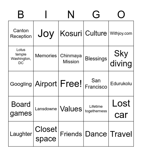 AVINAVI2024 Bingo Card