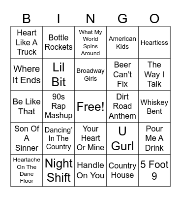 Country Extra !!!!! Bingo Card