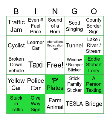 Podium Bus Bingo Card