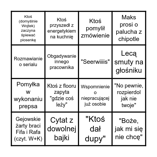 Bingo Skarpuni Bingo Card