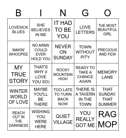 MB #69  -  Story Time Bingo Card