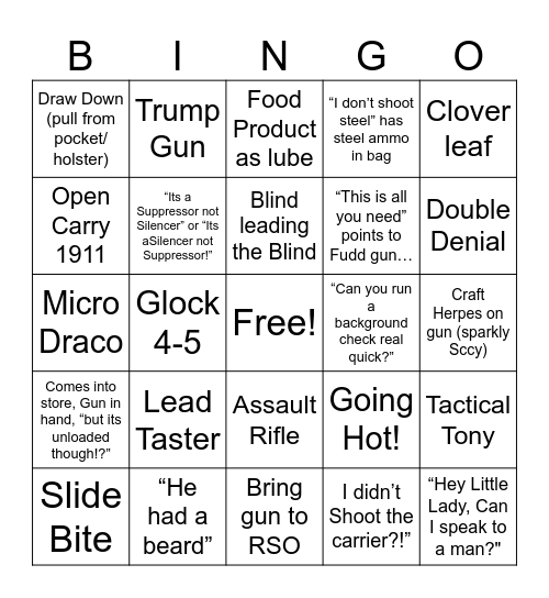 Gunstore Bingo! Bingo Card