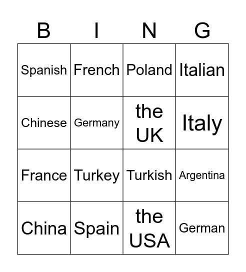 Bingo Card