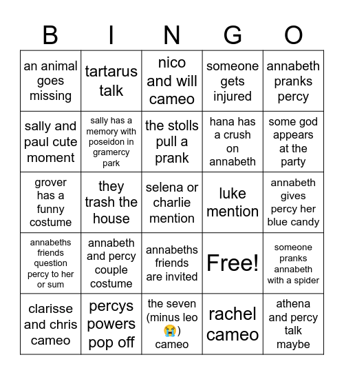 The Wrath of the Triple Goddess Bingo Card