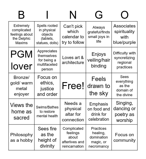 HelPol Bingo Card