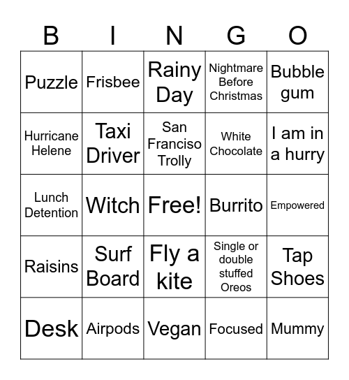 FINGERSPELLING Bingo Card