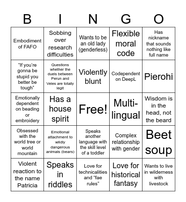 SlavPol Bingo Card
