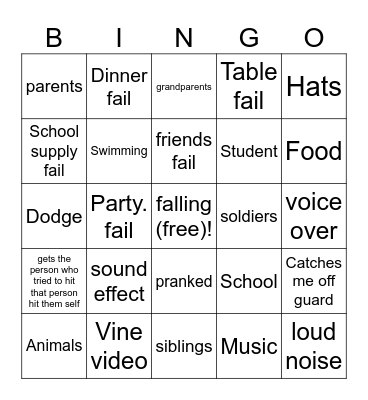 funny compilation bingo Card