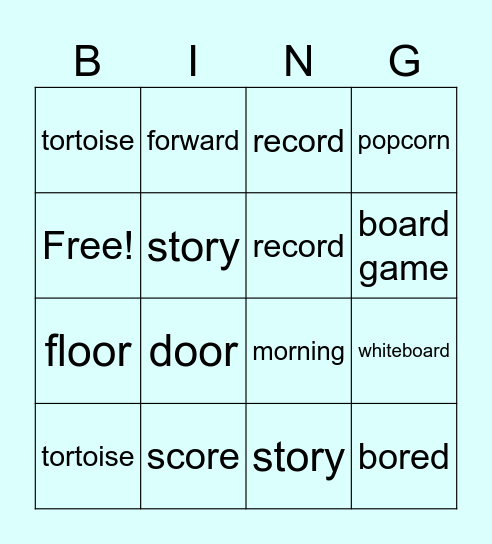 or oor oar Bingo Card