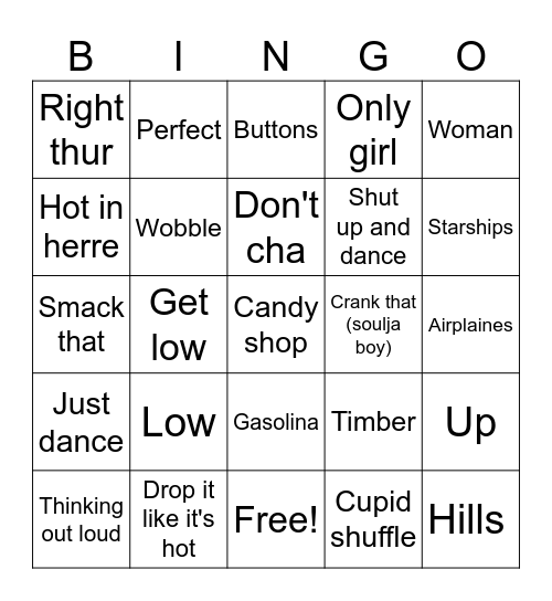 Hoco bingo Card