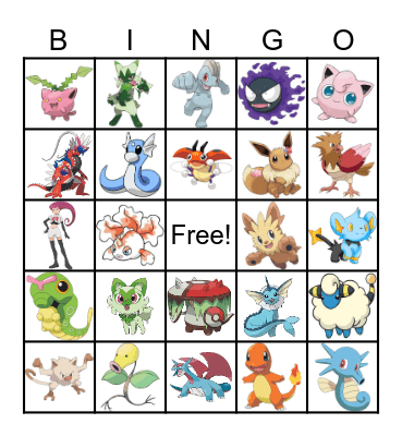 Pokemon Bingo Card