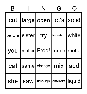 Changes Around Us Bingo Card