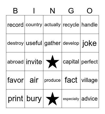 Bingo Card