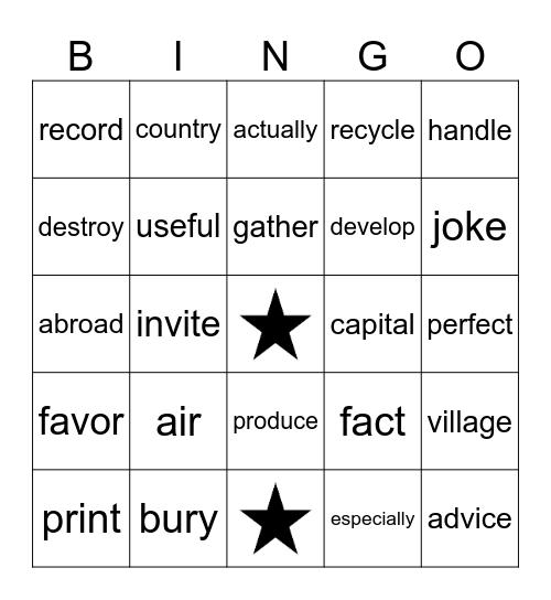 Bingo Card