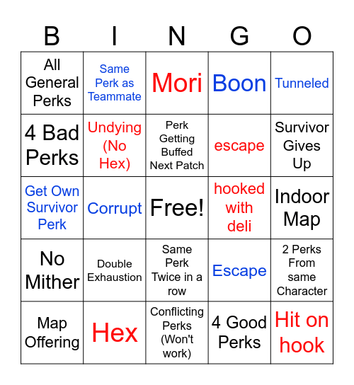 Chaos Shuffle Bingo Card