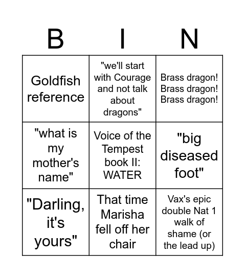 Tlovm 3 Bingo Card