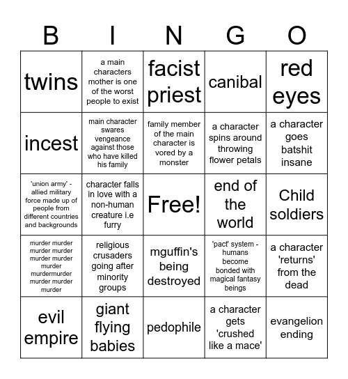 am i a drakengard clone Bingo Card