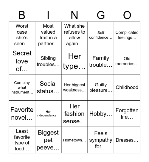 Satsu Bond Bingo Card