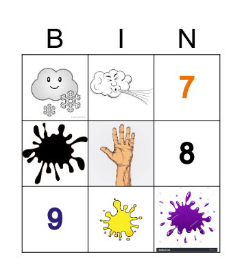 weather, numbers, opposites Bingo Card