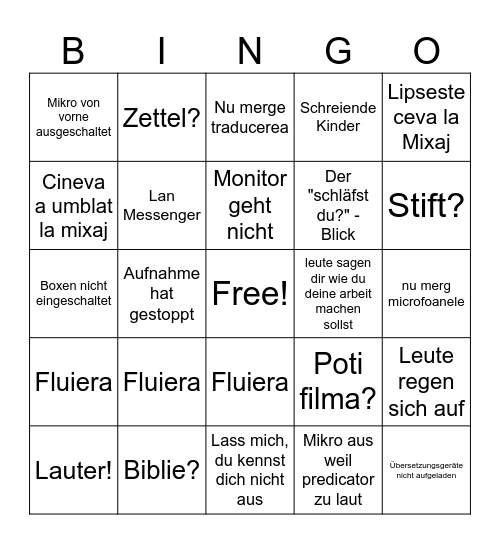 Betel technik Bingo Card